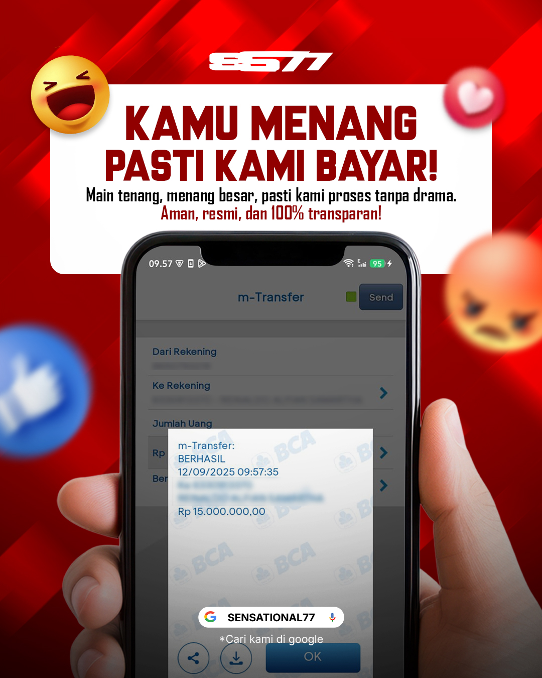 SENSATIONAL77 JACKPOT SLOT - VPLUS - RAGE T-REX Rp 15.000.000.- LUNAS!