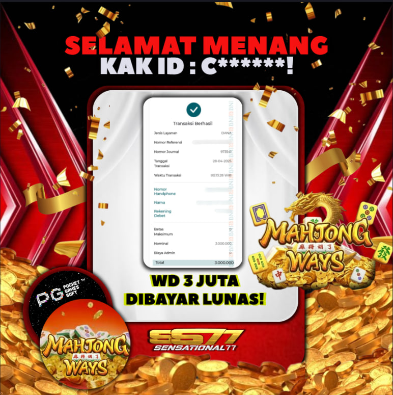 JACKPOT SLOT - PG SOFT - MAHJONG WAYS Rp 3.000.000.- LUNAS 